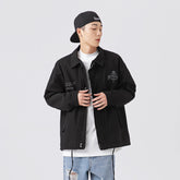 Unisex Jacket Workwear Jacket Lapel Loose Motorcycle Jacket